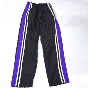 Vintage Holloway Snap Away Track Pants Black Purple Size Small 90s